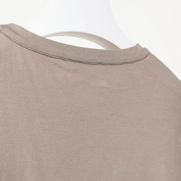 Brunello Cucinelli SS/16 Taupe Cotton Jersey Monili-Bead T-Shirt - Picture 6 of 10